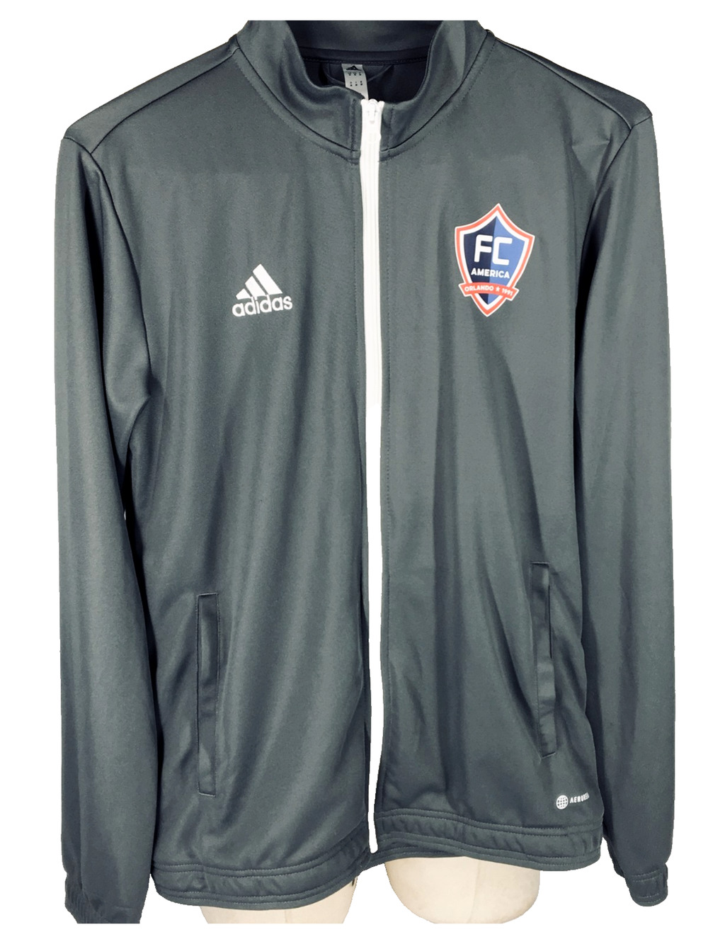 NWOT Adidas AeroReady Orlando FC America Men's Tracksuit Top Pencil Gray Size M